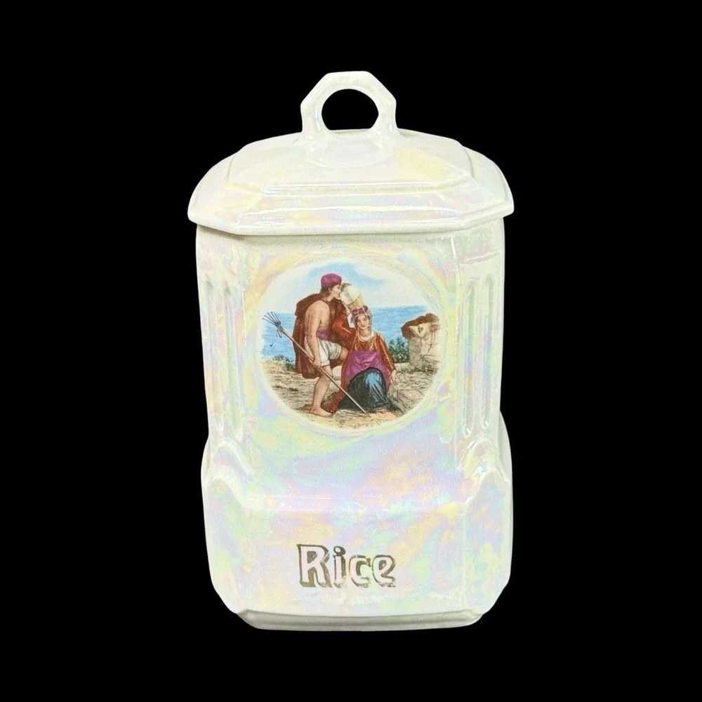MEPOCO Wares Rice Canister Iridescent Lustreware Made In Germany Vintage